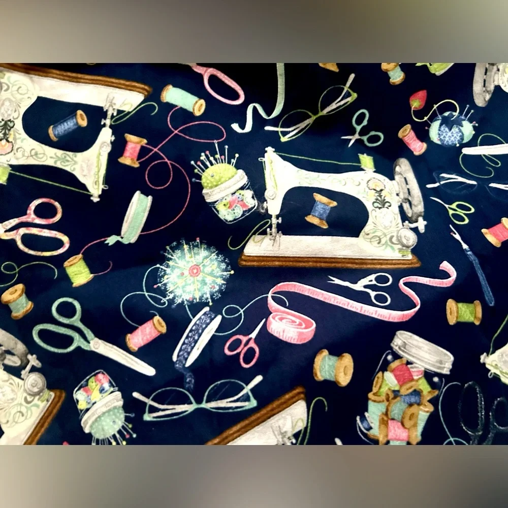 Sew Little Time Sewing Machine Notions Cotton Quilting Wilmington Prints Fabric